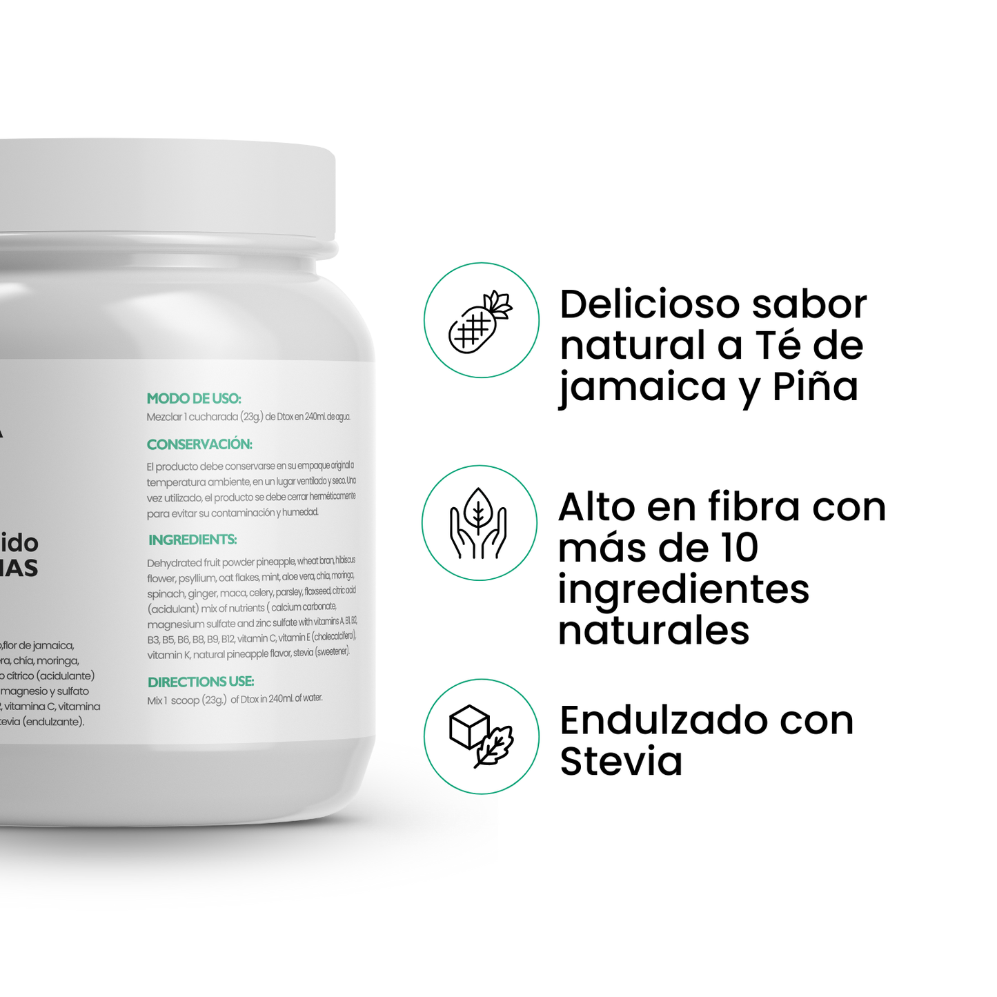 BEBIDA DETOX FIBRA NATURAL HOZI