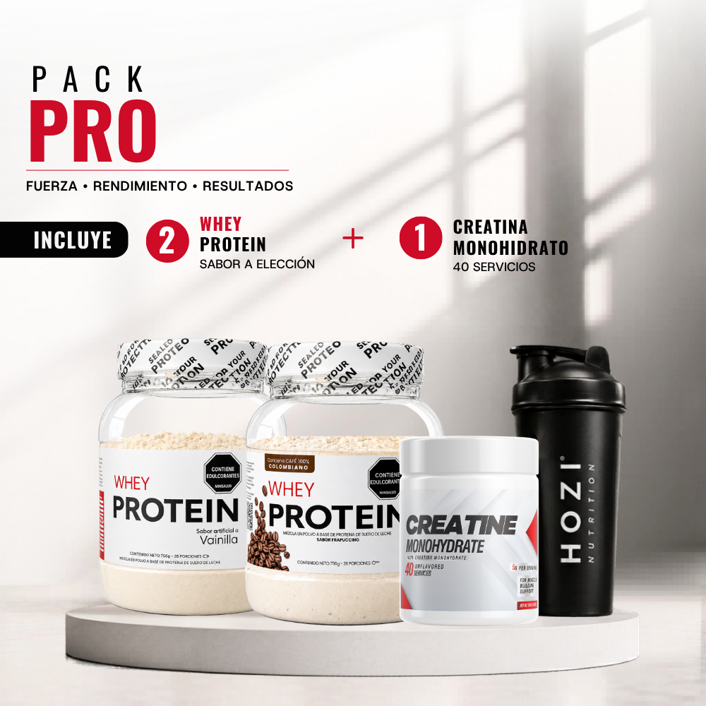 PACK PRO. WHEYX2+CREATINA+SHAKER